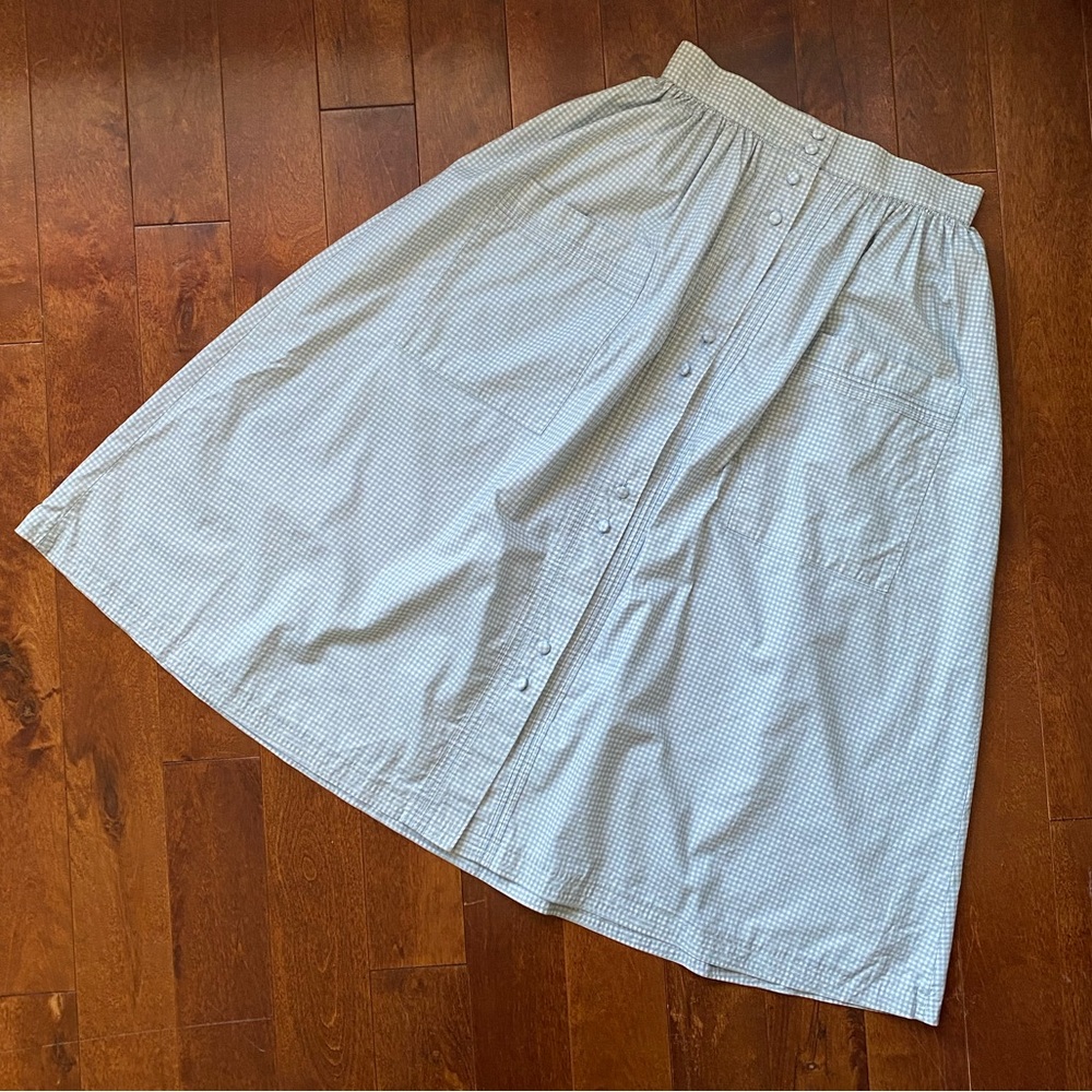 Laura Ashley Gingham Circle Skirt Sz S